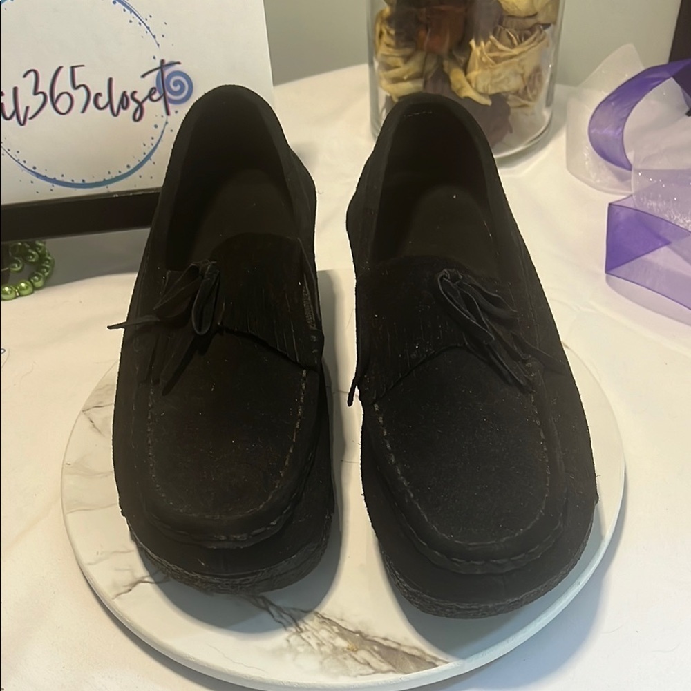 Black Suede Flats & Loafers
